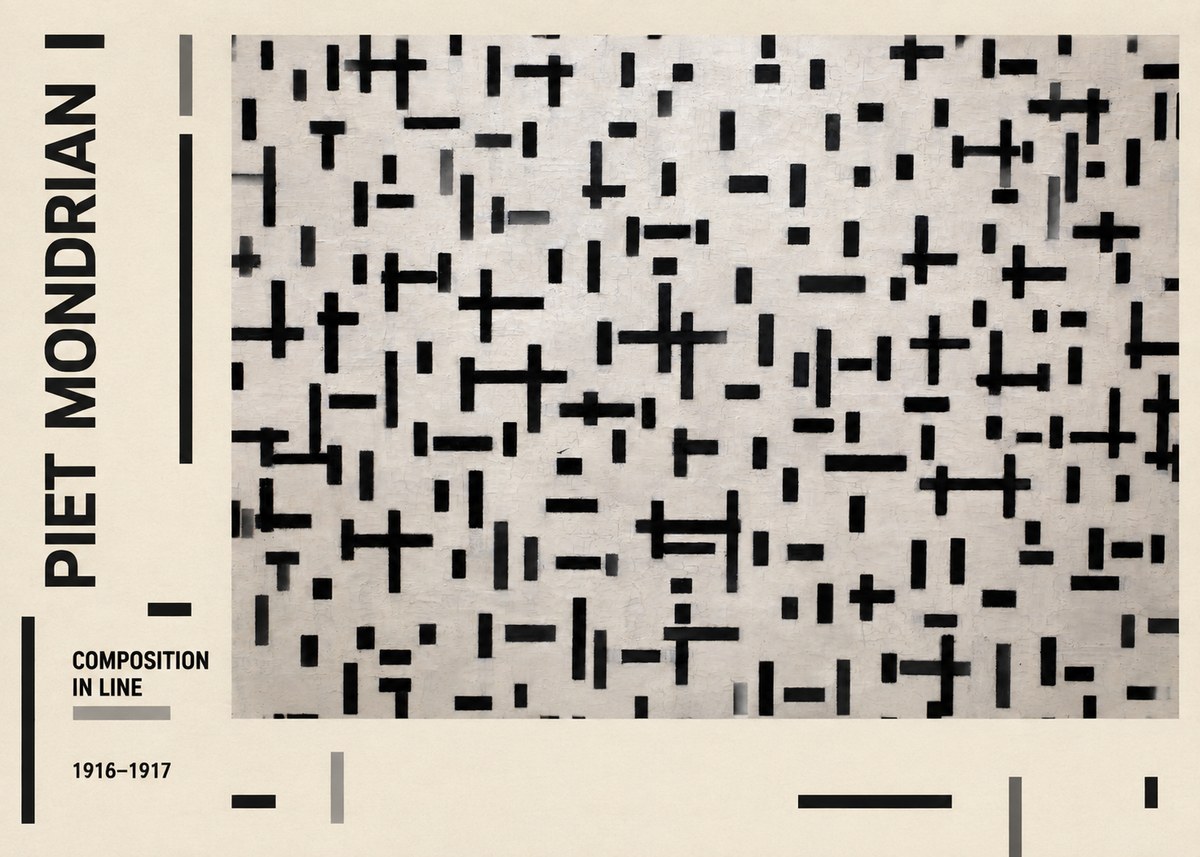 Piet Mondrian Composition in Line No2 - Poszter