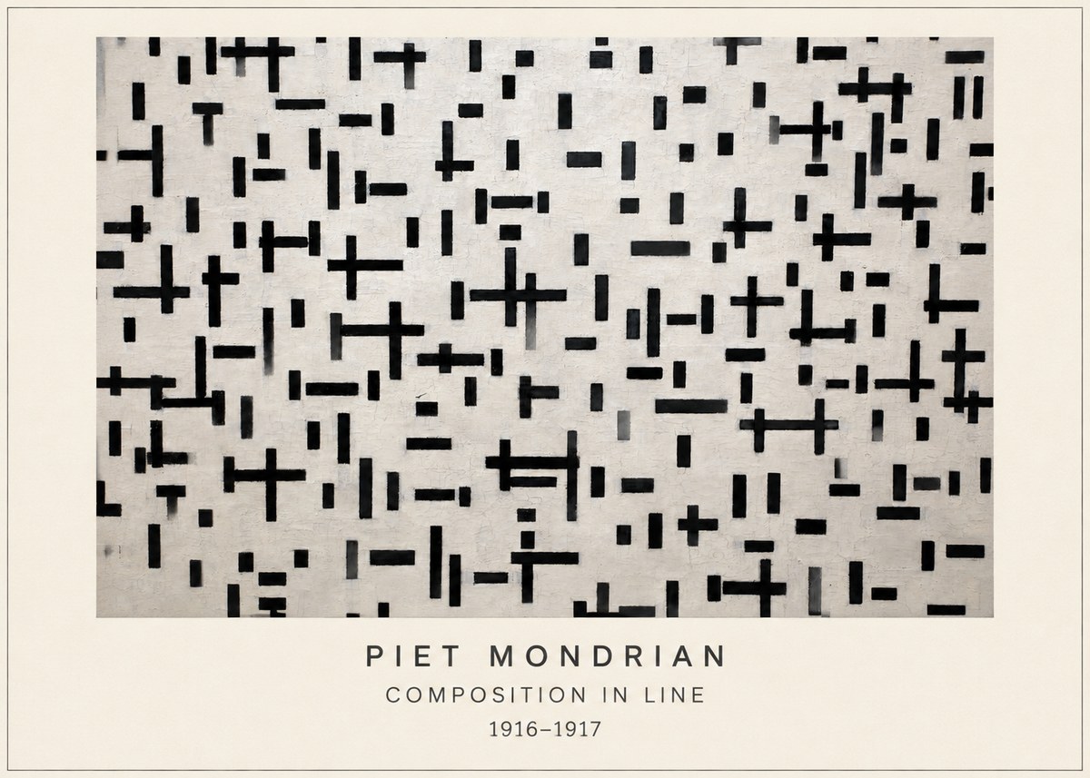Piet Mondrian Composition in Line No4 - Poszter