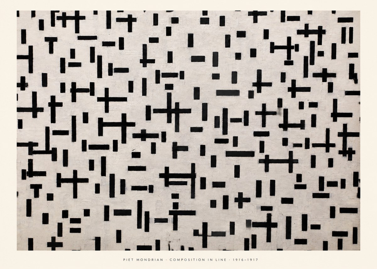 Piet Mondrian Composition in Line No5 - Poszter