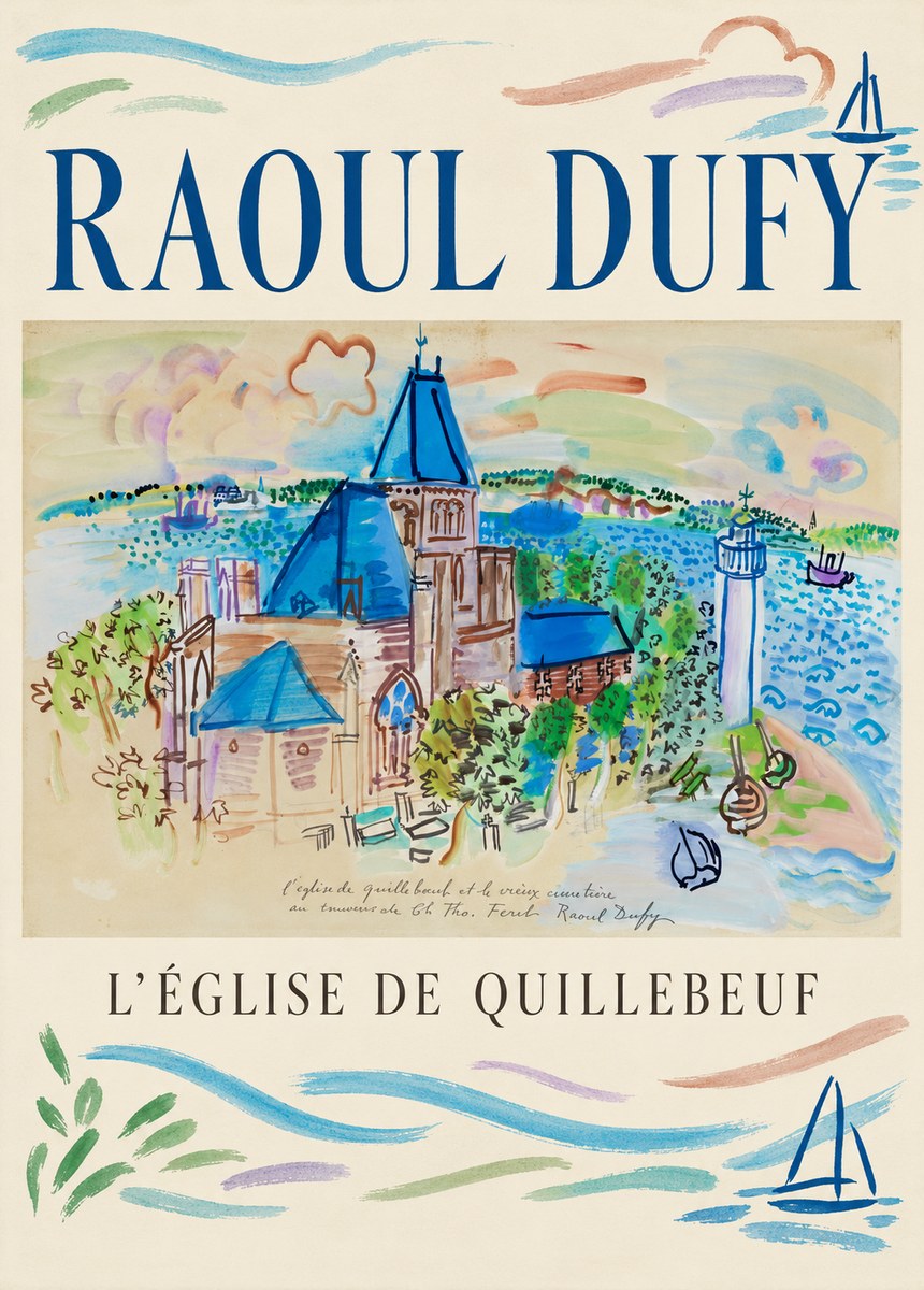 Raoul Dufy L'église De Quillebeuf No1 - Poszter