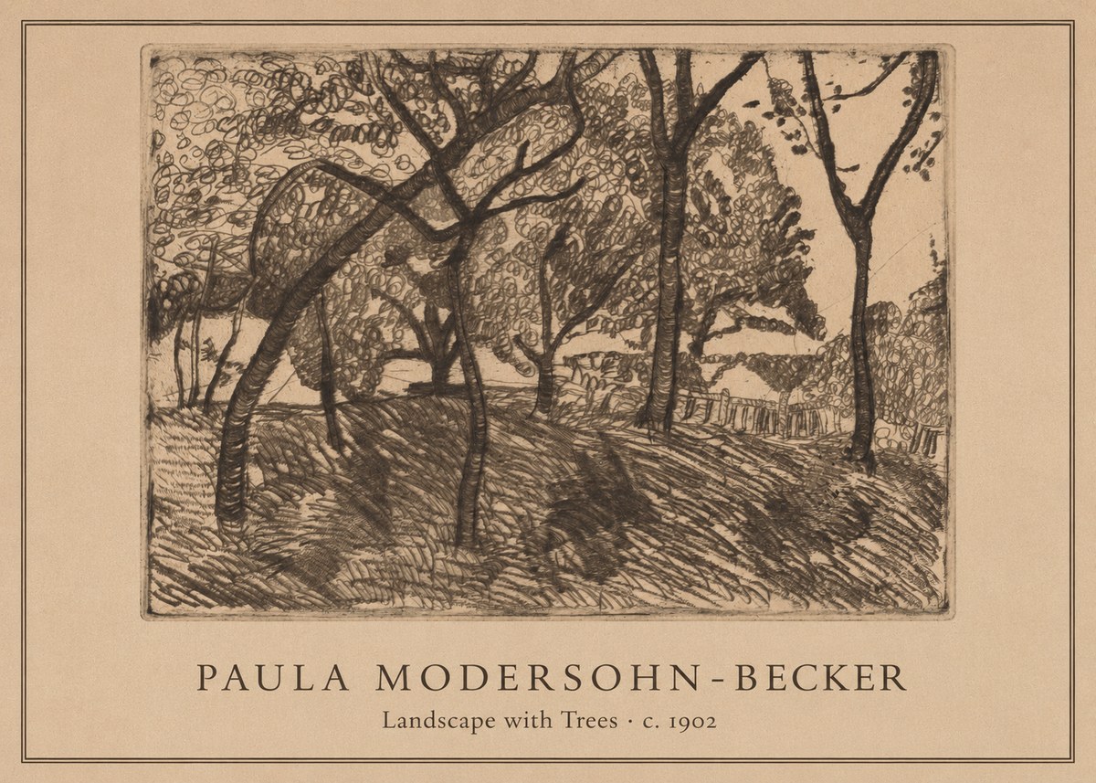 Paula Modersohn-Becker Landscape with Trees No1 - Poszter