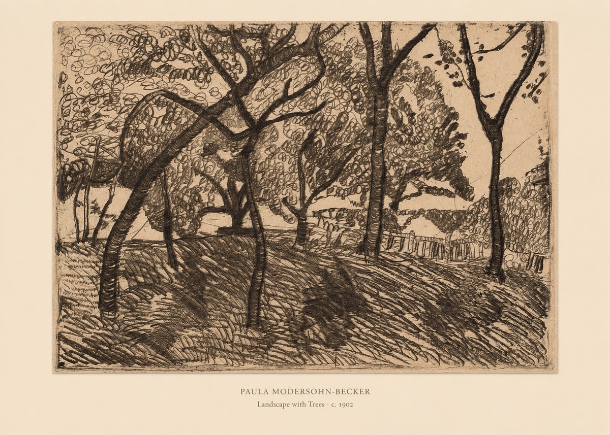Paula Modersohn-Becker Landscape with Trees No6 - Poszter