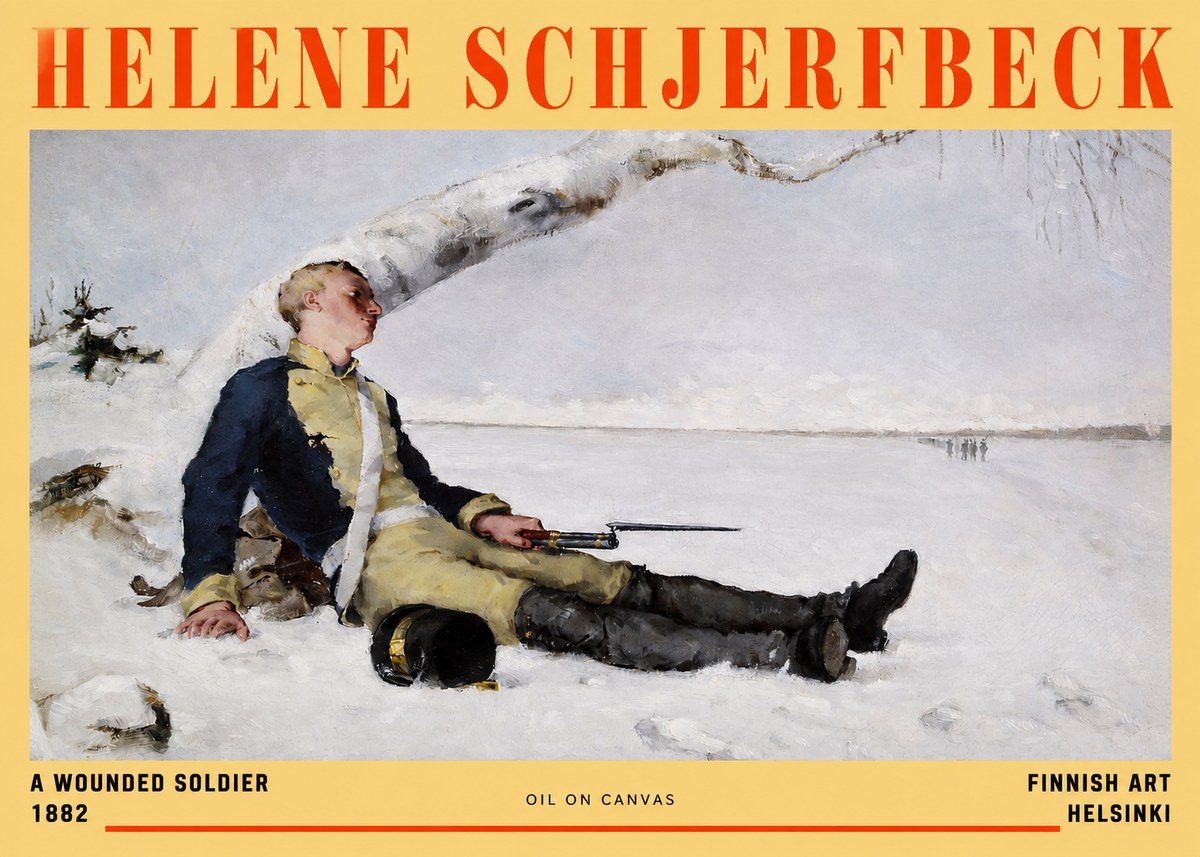 Helene Schjerfbeck A Wounded Soldier (1882) No2 - Poszter