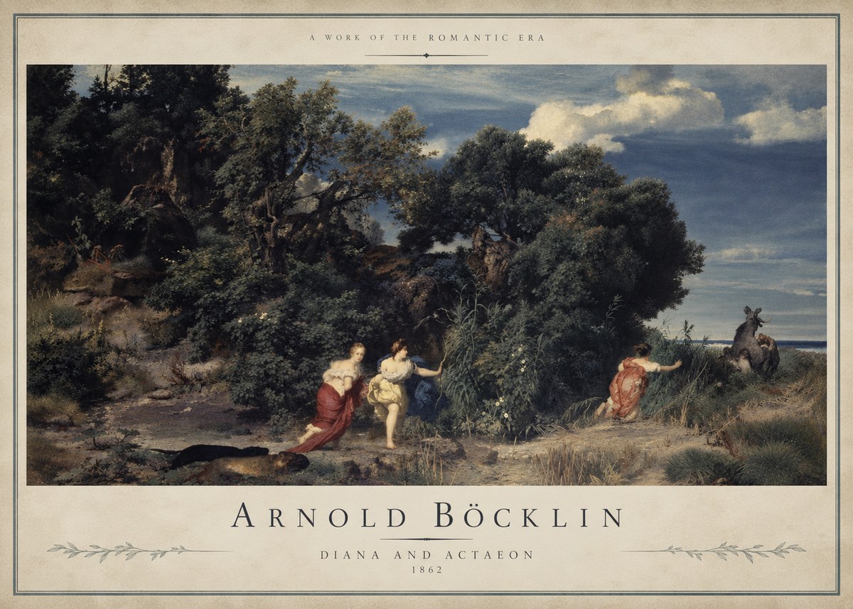 Arnold Böcklin Dianas Jagd No5 - Poszter