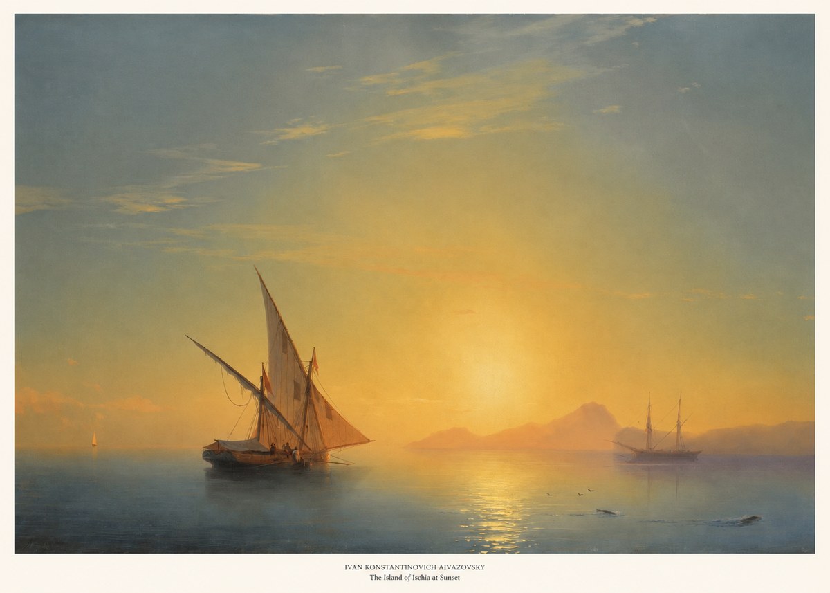 Ivan Konstantinovich Aivazovsky The Island of Ischia at Sunset No6 - Poszter