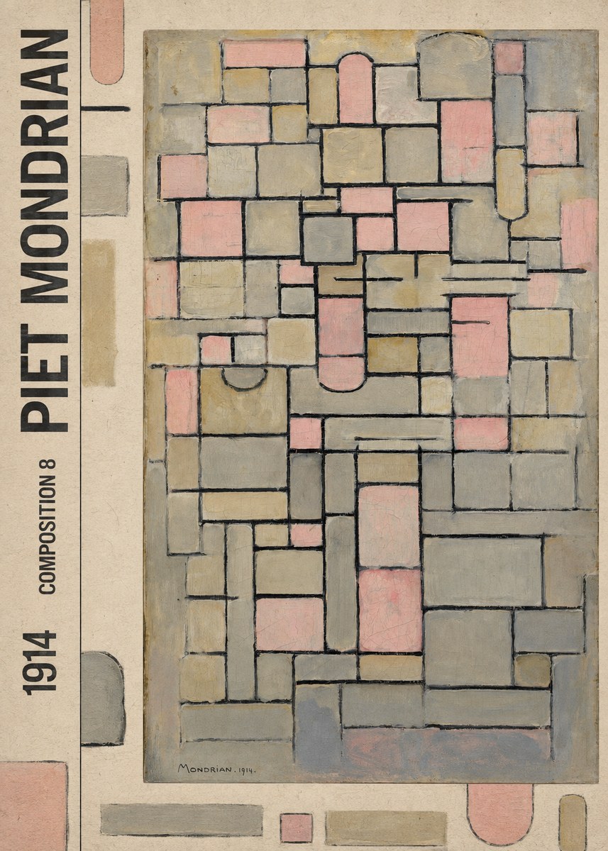 Piet Mondrian Composition 8 No5 - Poszter