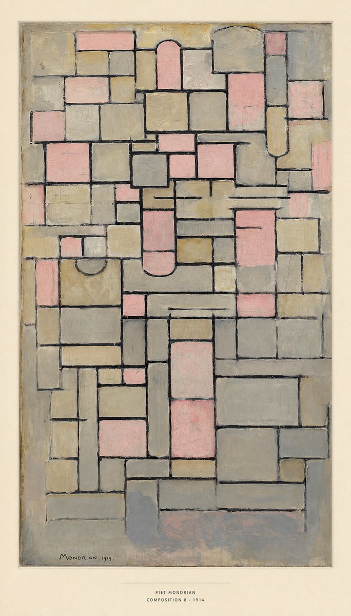 Piet Mondrian Composition 8 No6 - Poszter