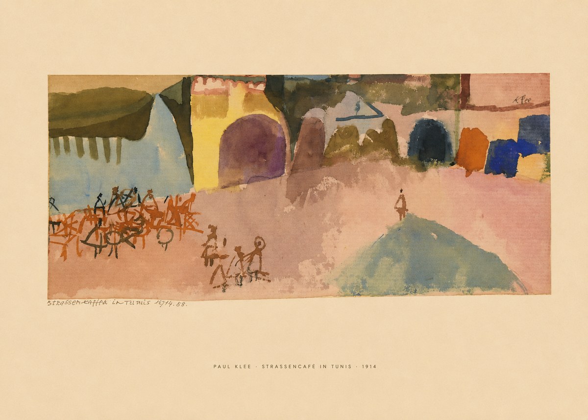 Paul Klee Strassencafé in Tunis · 1914 No6 - Poszter