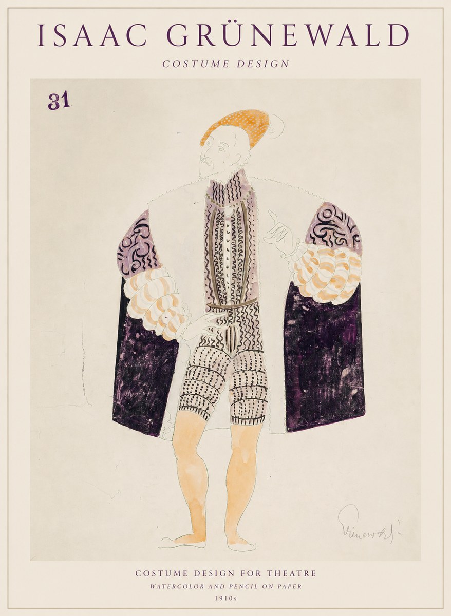 Isaac Grünewald Costume Design for Theatre No1 - Poszter