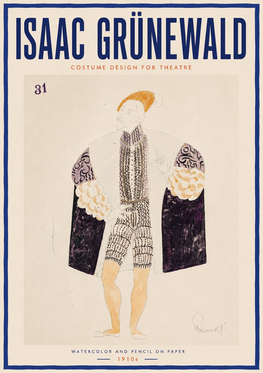 Isaac Grünewald Costume Design for Theatre No4 - Poszter