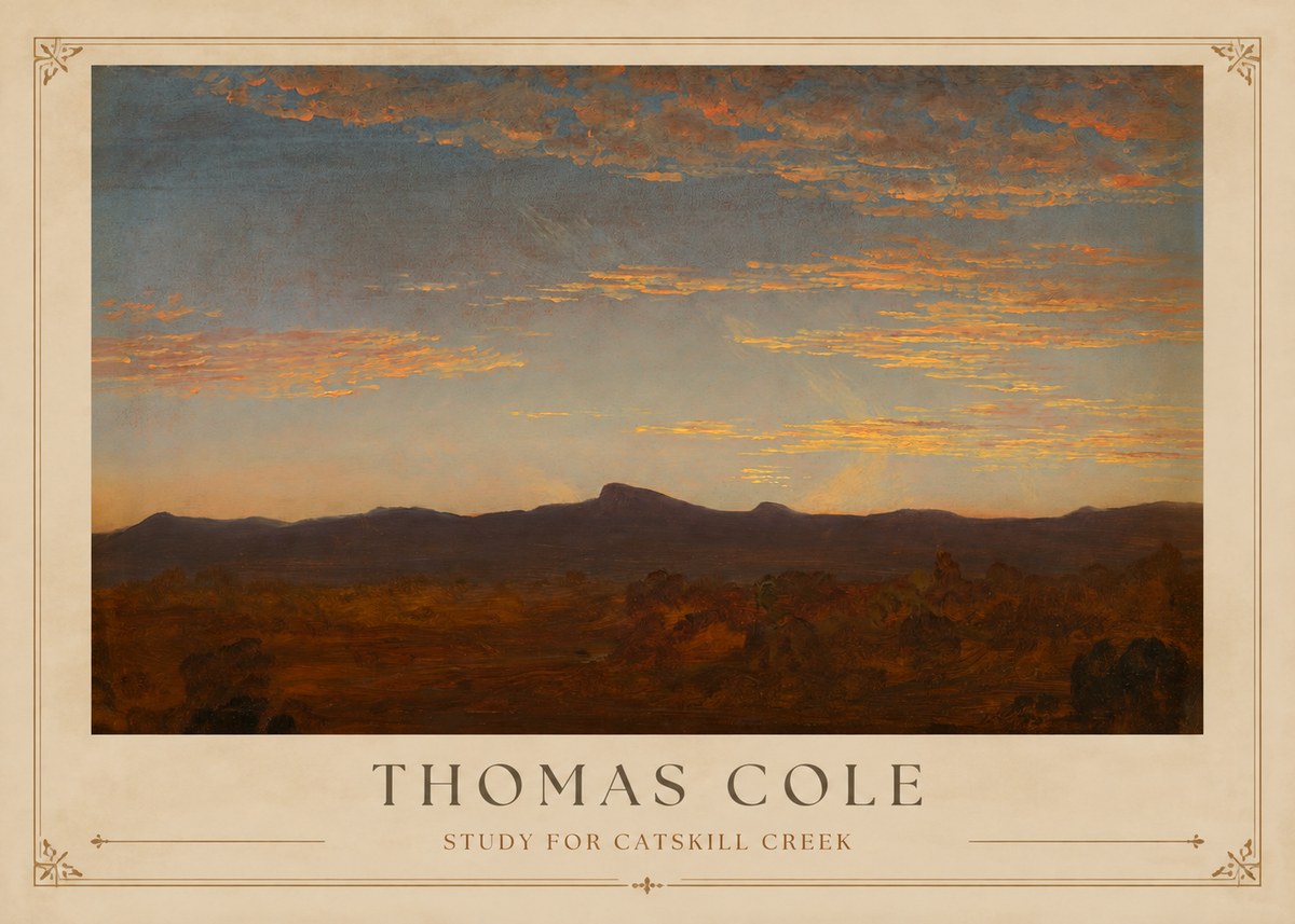 Thomas Cole Study for Catskill Creek II No1 - Poszter