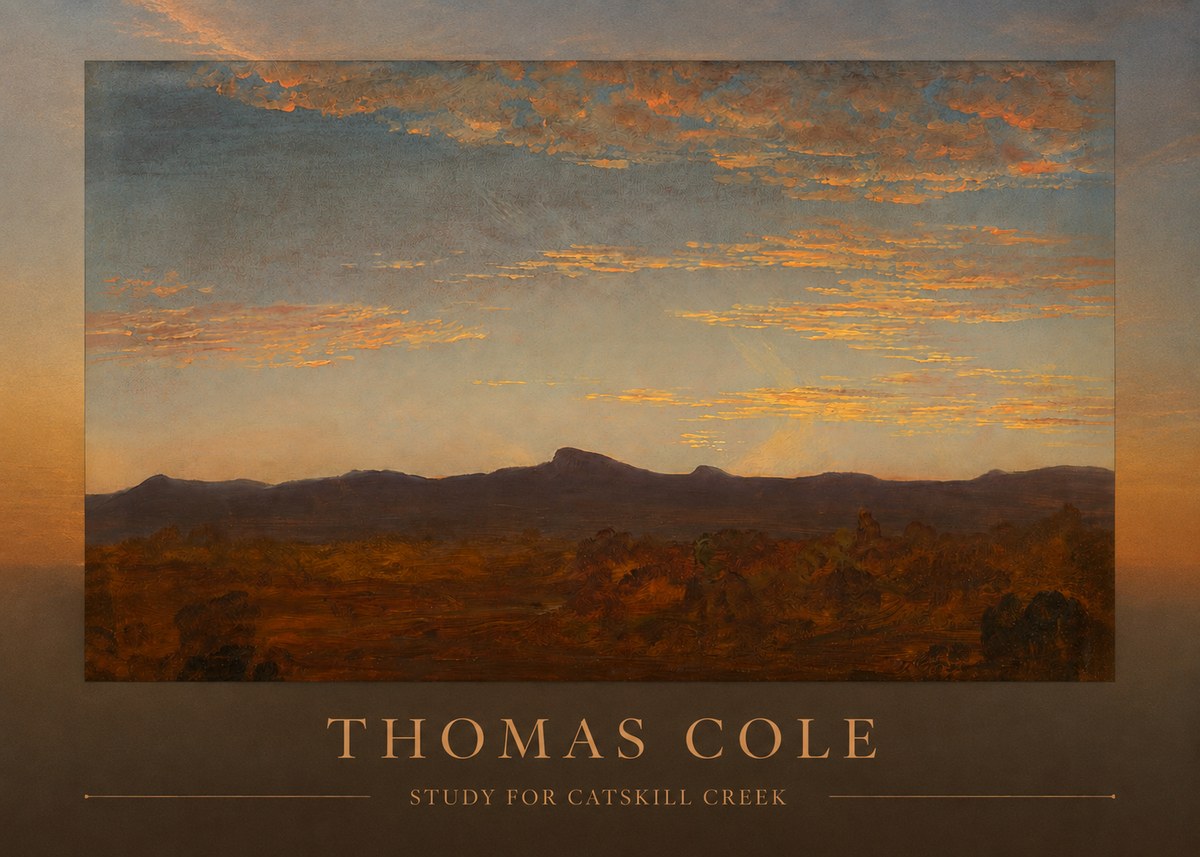 Thomas Cole Study for Catskill Creek II No3 - Poszter