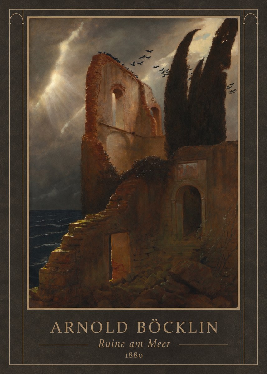 Arnold Böcklin Ruine Am Meer II No3 - Poszter