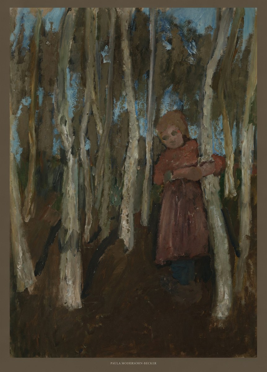 Paula Modersohn-Becker Girl in a Birch Forest No6 - Poszter