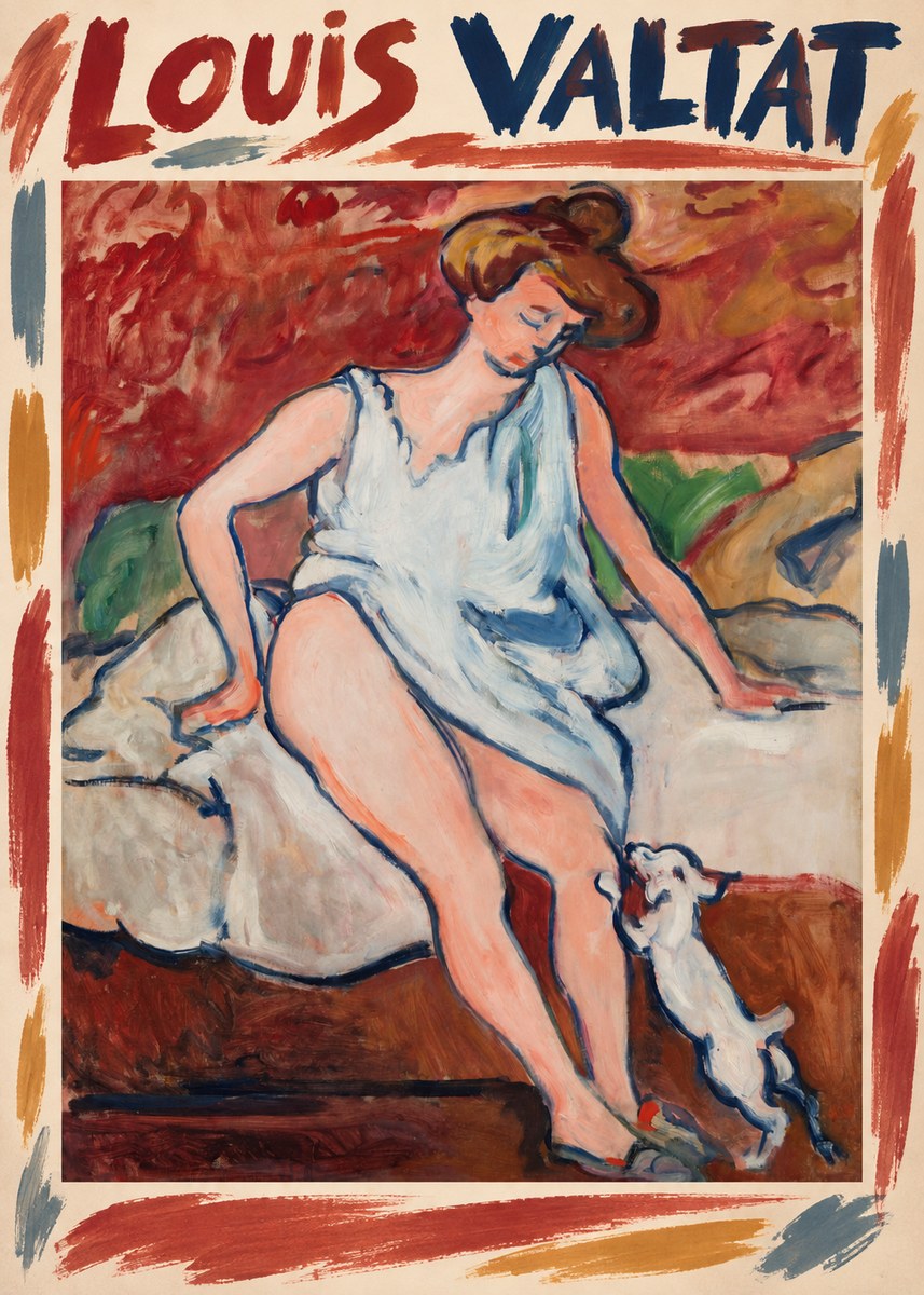 Louis Valtat Woman with a Dog No1 - Poszter