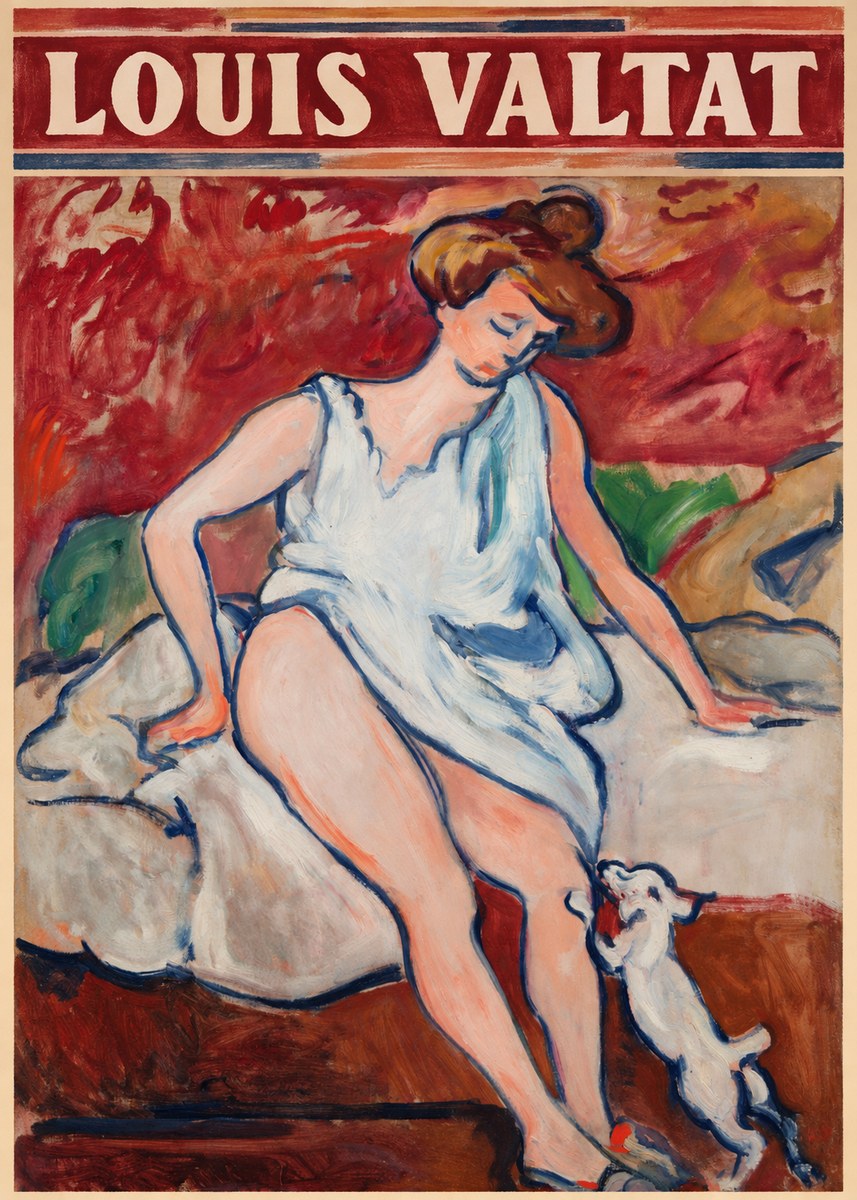 Louis Valtat Woman with a Dog No4 - Poszter