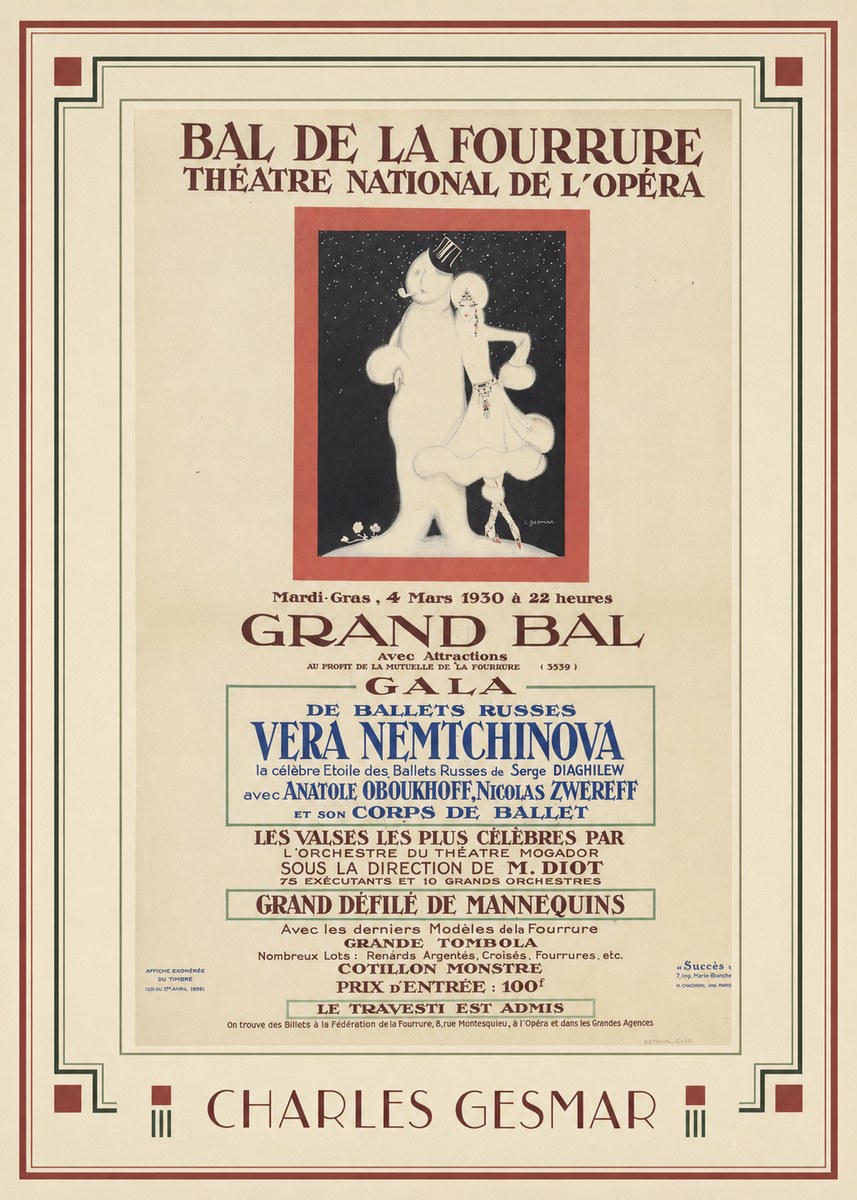 Charles Gesmar Bal De La Fourrure III No1 - Poszter