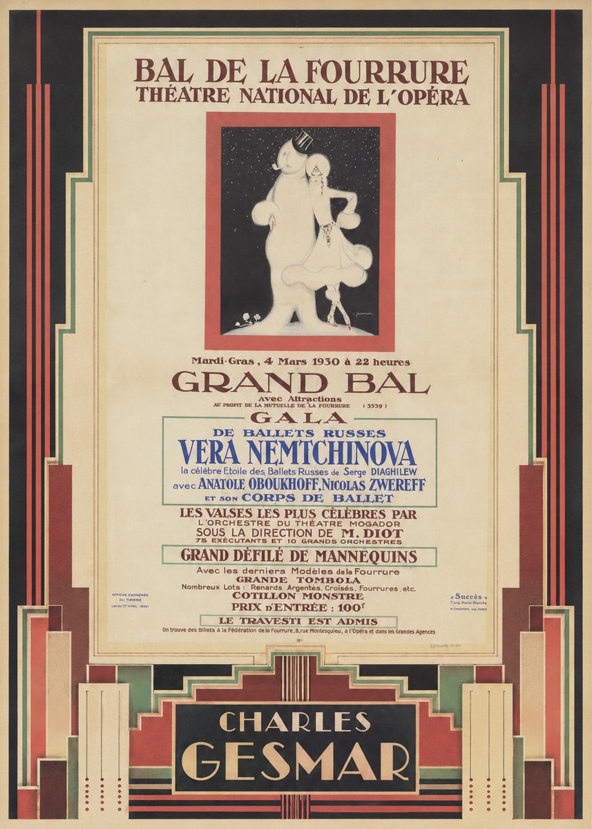 Charles Gesmar Bal De La Fourrure III No4 - Poszter