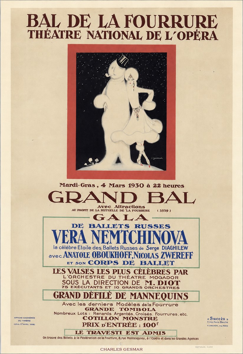 Charles Gesmar Bal De La Fourrure III No6 - Poszter