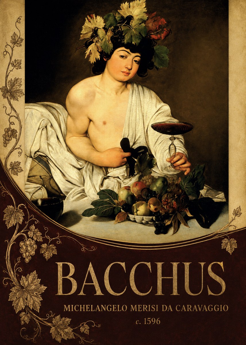 Michelangelo Merisi da Caravaggio Bacchus III No5 - Poszter