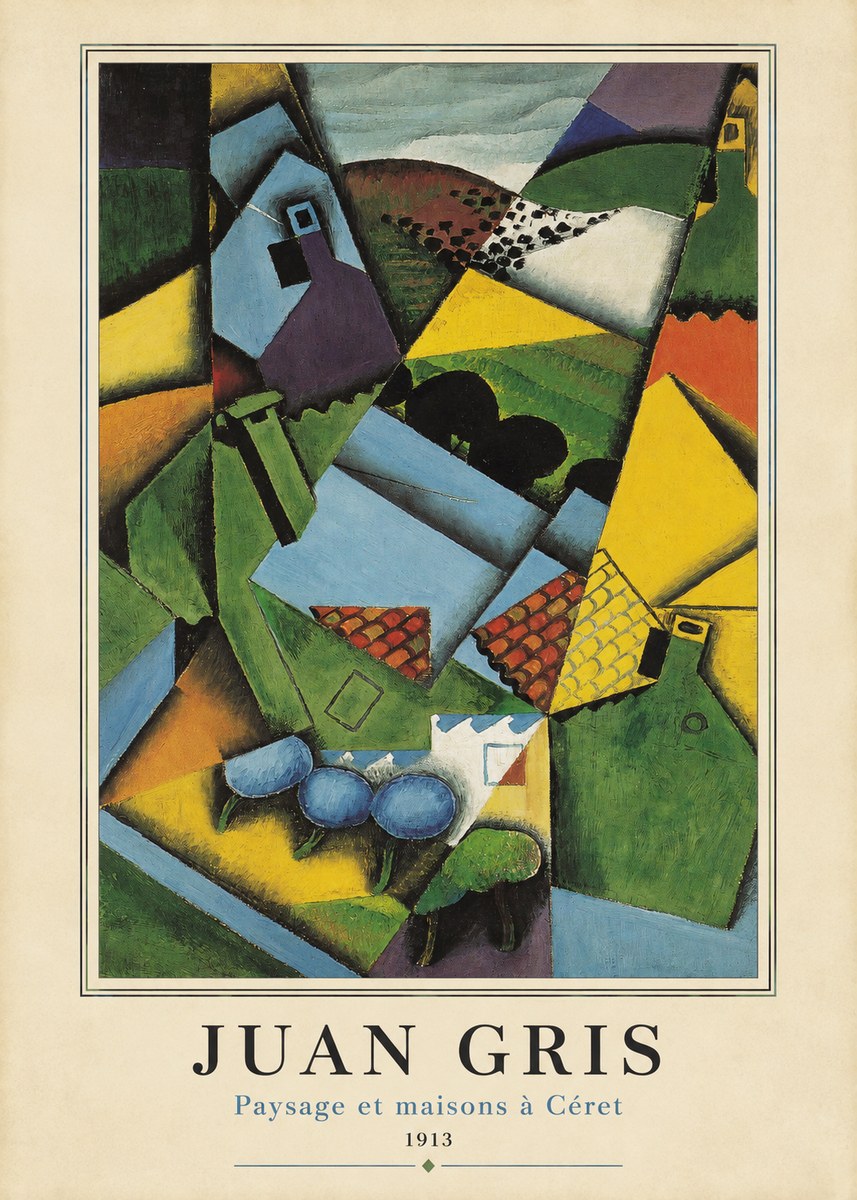 Juan Gris Paysage Et Maisons À Céret No4 - Poszter