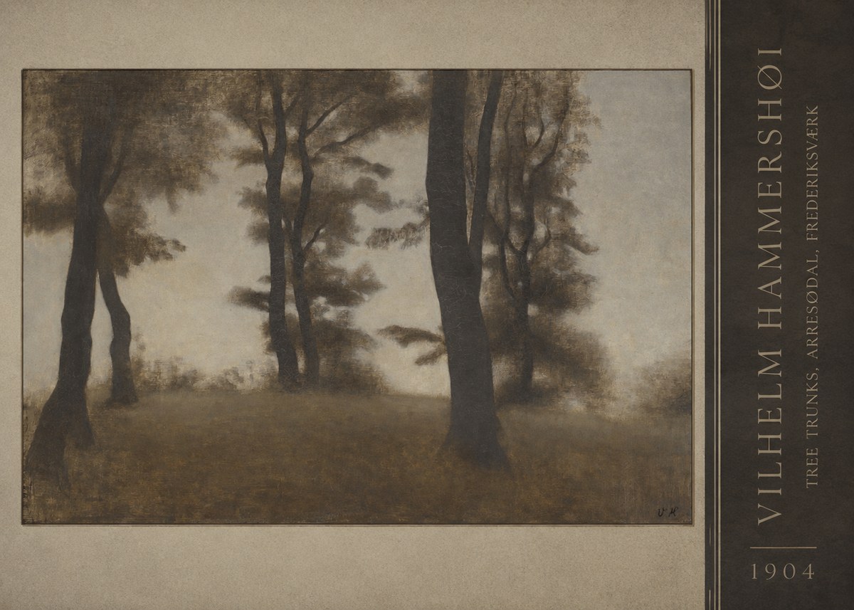Vilhelm Hammershøi Tree Trunks, Arresødal, Frederiksværk No3 - Poszter