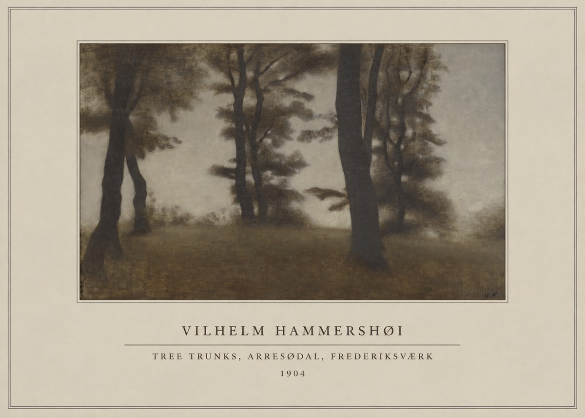 Vilhelm Hammershøi Tree Trunks, Arresødal, Frederiksværk No4 - Poszter