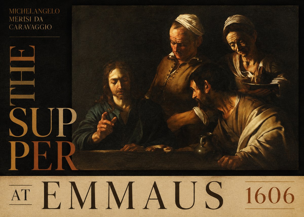 Michelangelo Merisi da Caravaggio The Supper at Emmaus I No5 - Poszter