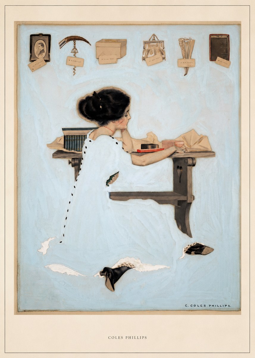 Coles Phillips Thinking of Him No4 - Poszter