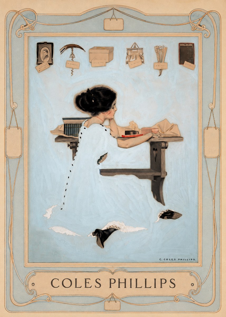 Coles Phillips Thinking of Him No5 - Poszter