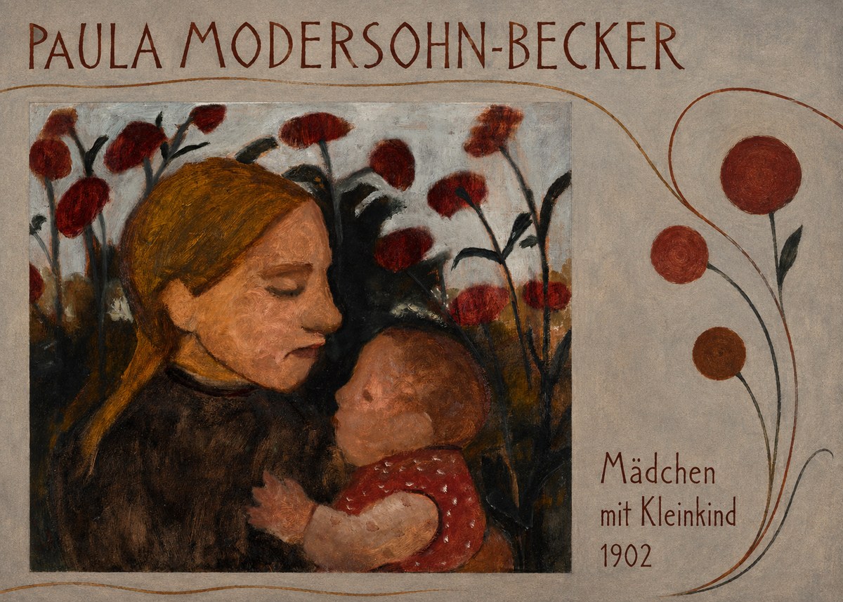 Paula Modersohn-Becker Mädchen Mit Kleinkind II No6 - Poszter
