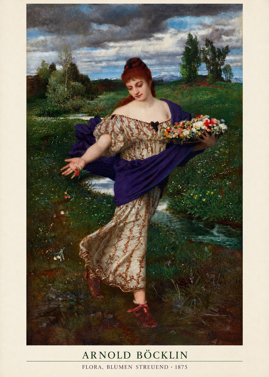 Arnold Böcklin Flora, Blumen Streuend II No2 - Poszter
