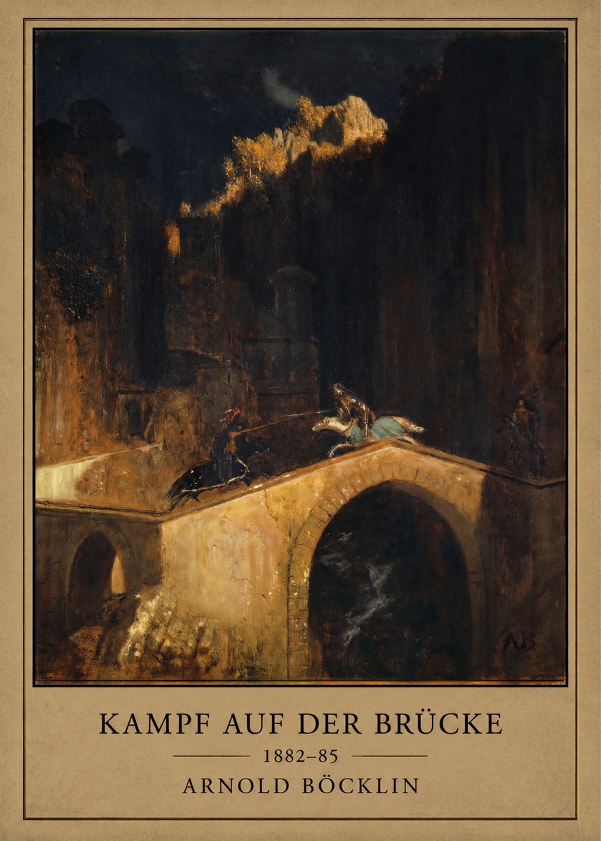 Arnold Böcklin Kampf Auf Der Brücke No1 - Poszter