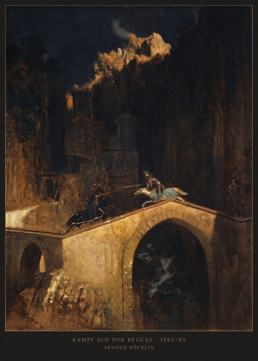 Arnold Böcklin Kampf Auf Der Brücke No2 - Poszter