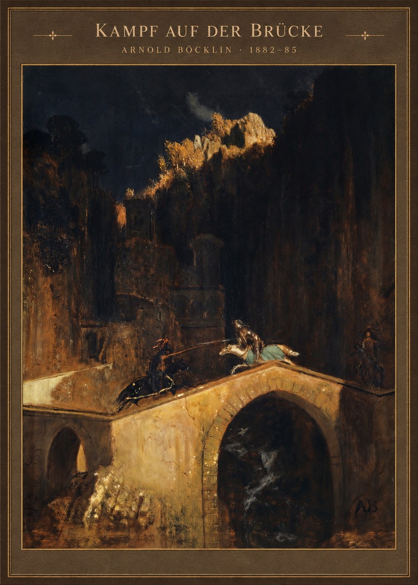 Arnold Böcklin Kampf Auf Der Brücke No4 - Poszter