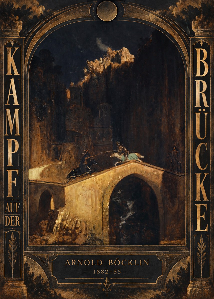 Arnold Böcklin Kampf Auf Der Brücke No6 - Poszter