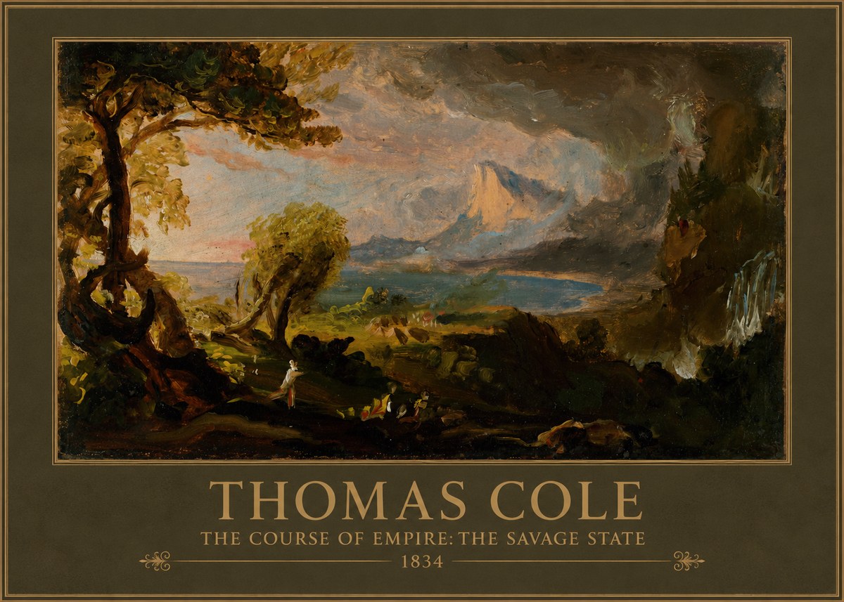 Thomas Cole The Course of Empire: the Savage State II No1 - Poszter