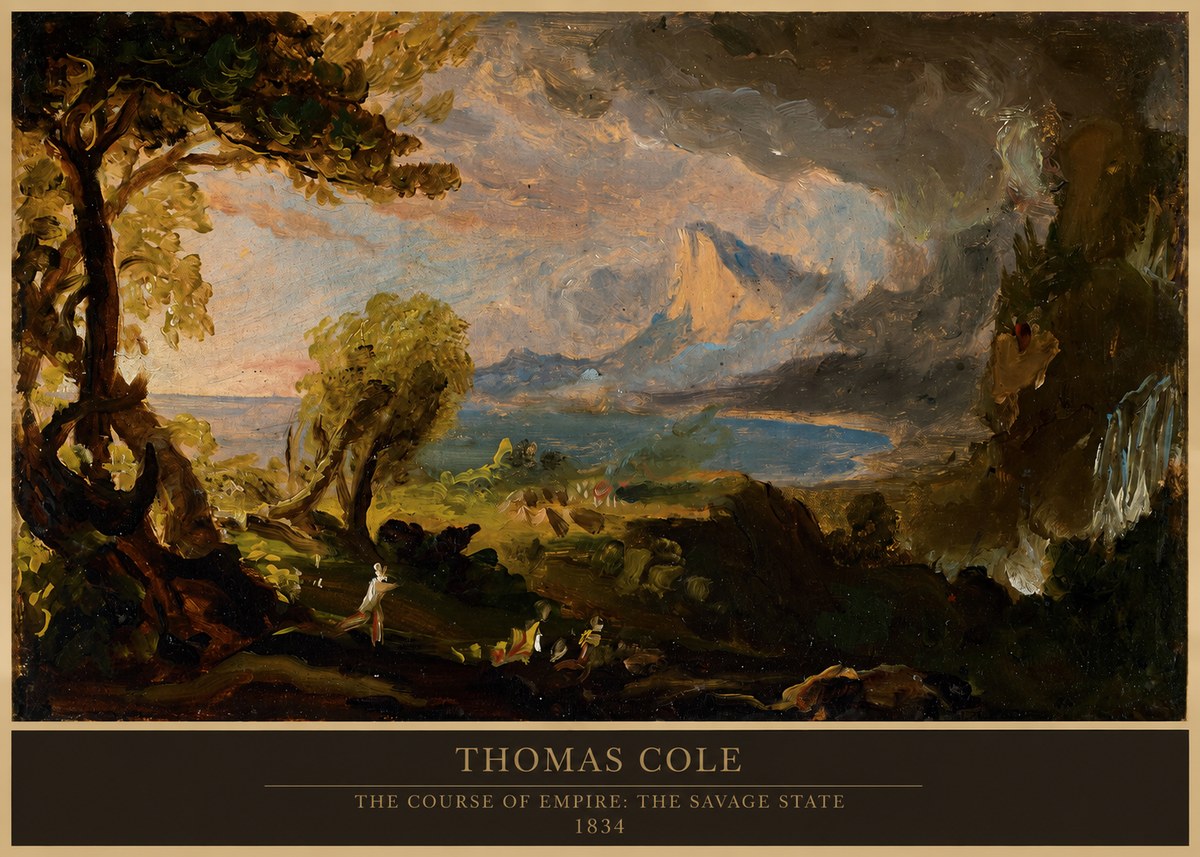 Thomas Cole The Course of Empire: the Savage State II No6 - Poszter