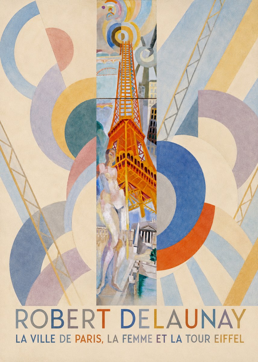 Robert Delaunay La Ville De Paris, La Femme Et La Tour Eiffel No3 - Poszter