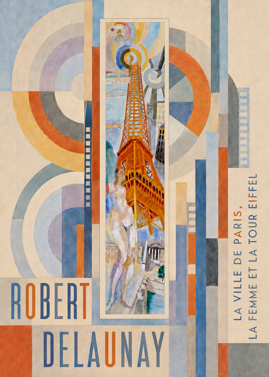 Robert Delaunay La Ville De Paris, La Femme Et La Tour Eiffel No5 - Poszter