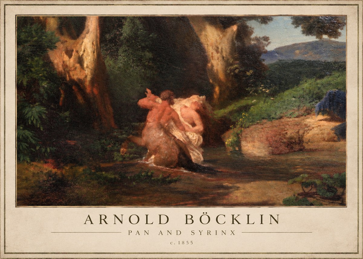 Arnold Böcklin Pan and Syrinx No3 - Poszter