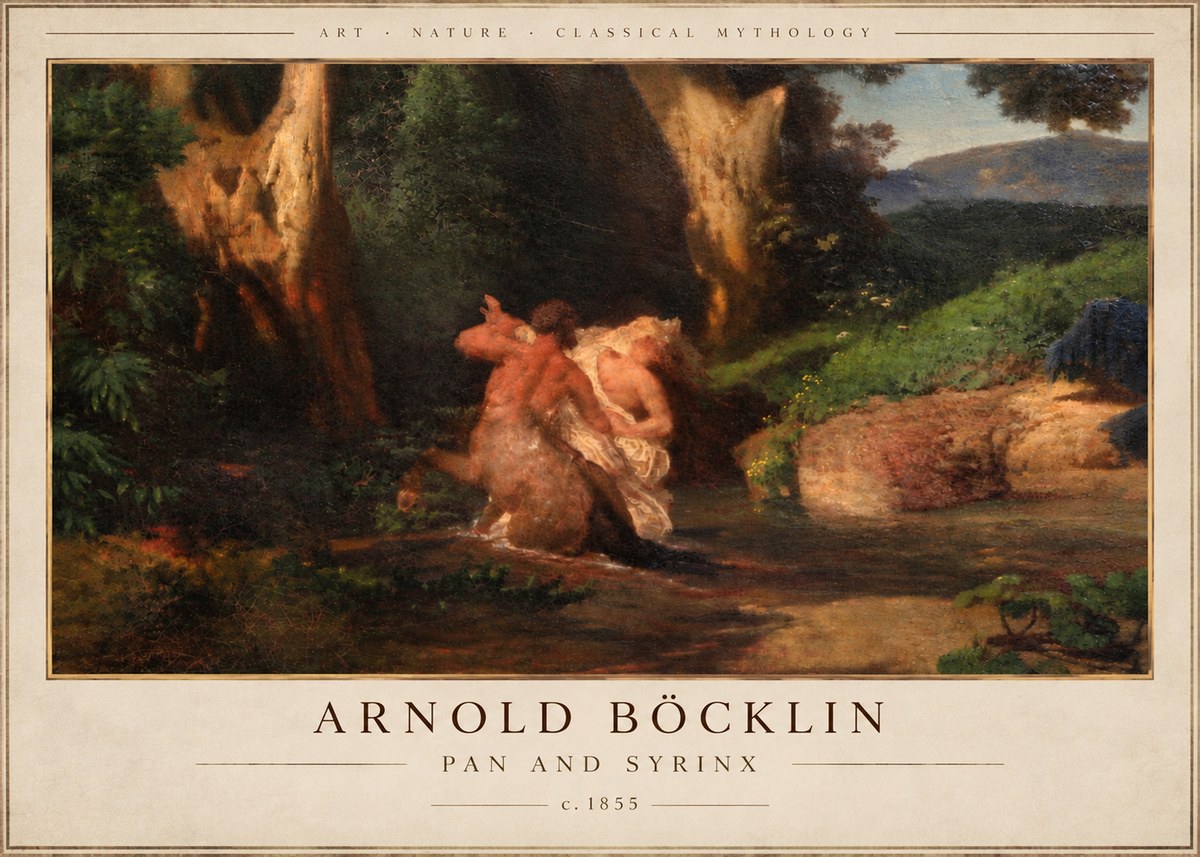 Arnold Böcklin Pan and Syrinx No4 - Poszter