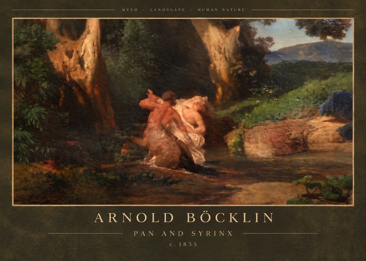 Arnold Böcklin Pan and Syrinx No5 - Poszter