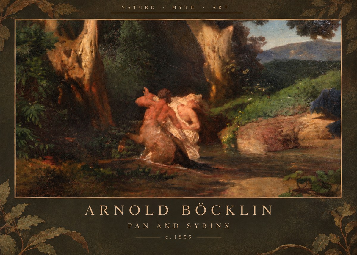 Arnold Böcklin Pan and Syrinx No6 - Poszter