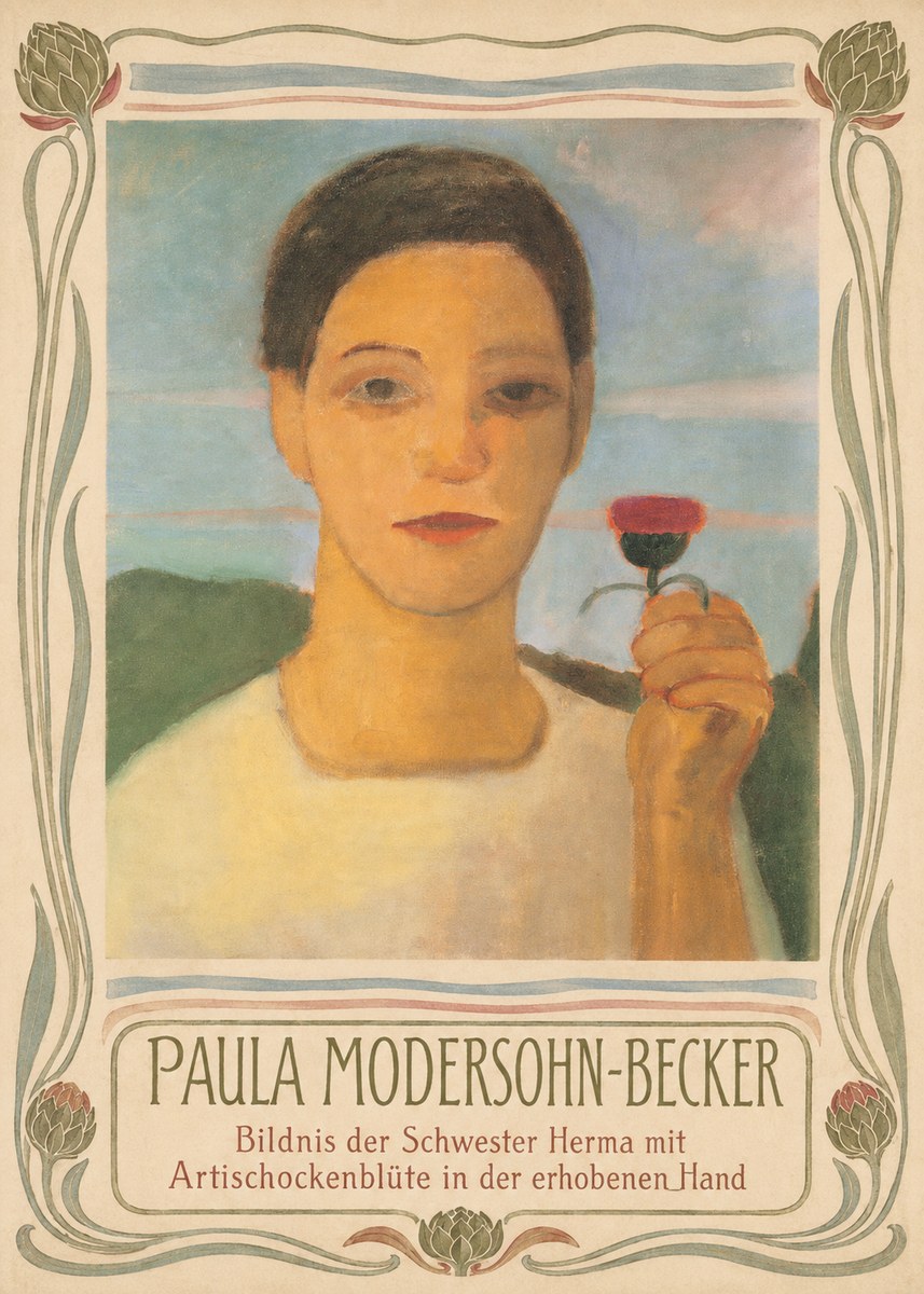Paula Modersohn-Becker Bildnis Der Schwester Herma Mit Artischockenblüte in Der Erhobenen Hand No3 - Poszter