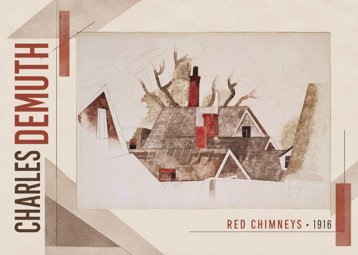 Charles Demuth Red Chimneys No3 - Poszter