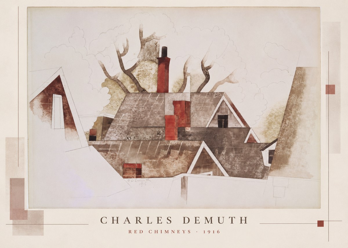 Charles Demuth Red Chimneys No5 - Poszter