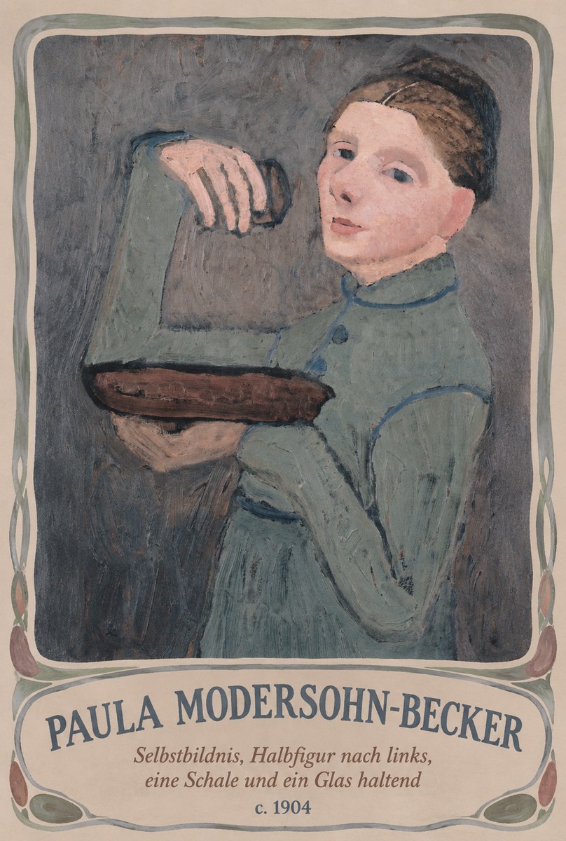 Paula Modersohn-Becker Selbstbildnis, Halbfigur Nach Links, Eine Schale Und Ein Glas Haltend No3 - Poszter