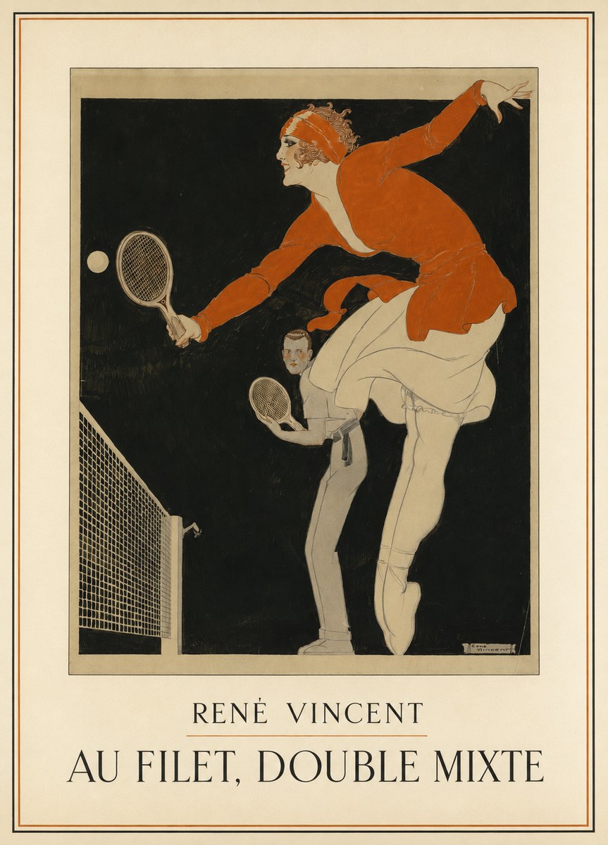 René Vincent Au Filet, Double Mixte No1 - Poszter