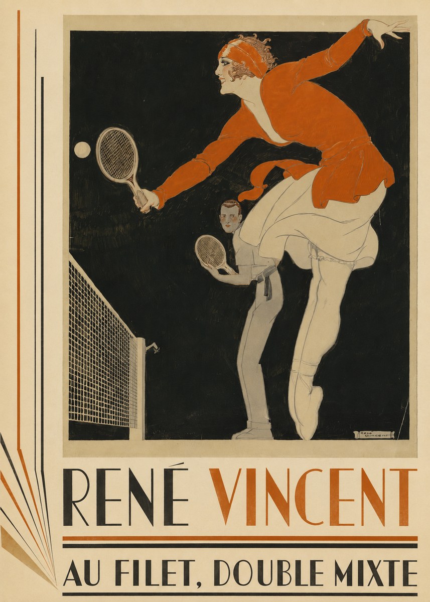 René Vincent Au Filet, Double Mixte No4 - Poszter